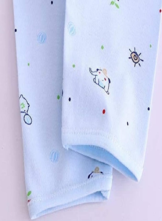 VIN® Newborn Baby Semi Winter Wear Unisex Clothing Gift Dress Set for 0-3 Months, Warm Suit, Pack of 5 Pieces |Pyjama |Legging |Vest |Bib |Cap | Newborn Gift (One Size, Blue) - Image 5