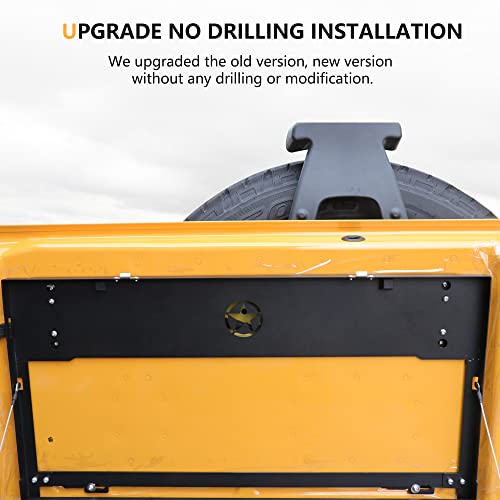 RERPRO طاولة خلفية قابلة للطي بدون حفر لسيارة فورد برونكو الجديدة 2021 2022 2023 2024 2/4 أبواب ملحقات داخلية لوحة مول خلفية منظم حمولات رف تخزين أدوات مثبتة بدون حفر - Image 3