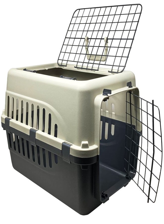 Smart Pups Double Door Dog Plastic Flight Crate Iata Approved Pet Carrier, Traveler (20 INCH) (Black & Gray) - Image 4