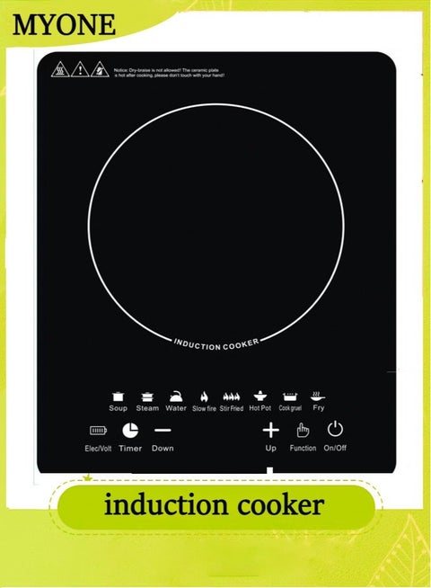 Induction cooker, countertop stove, portable induction cooker, smart touch control panel, low noise, suitable for home and travel.