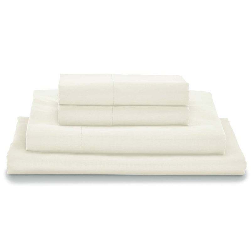 MyPillow MyPillow Giza Dreams Bed Sheets 100 Certified Giza Egyptian Cotton Deep Pocket Sateen Weave Queen Ivory 