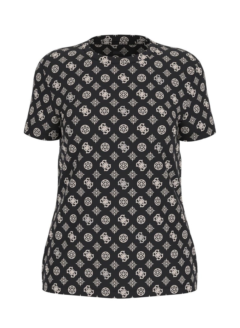 جس تيشيرت بأكمام قصيرة بزهرة الفاوانيا جلوريا - Image 3