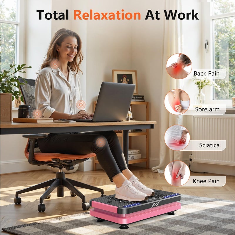 AXV Vibration Plate Fitness Platform Exercise Machine Vibrating Shaking Full Body Shaker Workout Vibrate Stand Shake Board Sport Gym for Weight Loss Fat Burner for Women Men - Image 4
