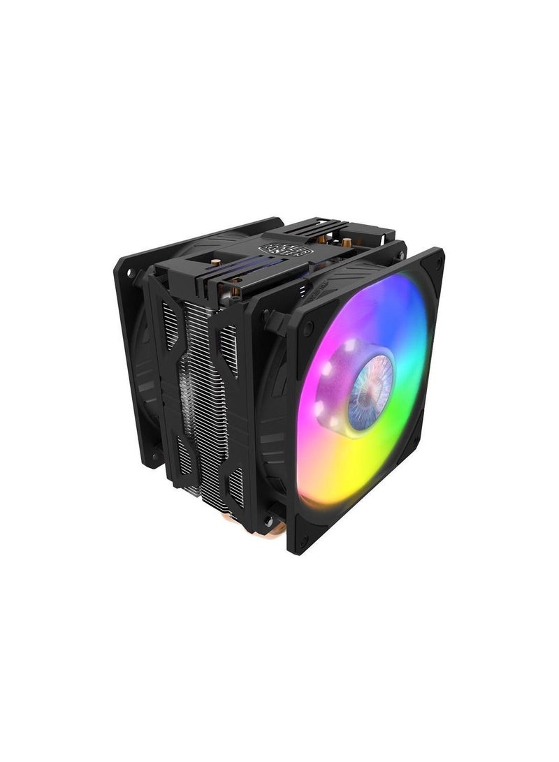 مبرد وحدة المعالجة المركزية T400 Pro (أسود)، 4 أنابيب حرارية CDC، مروحة PWM مزدوجة 120 مم