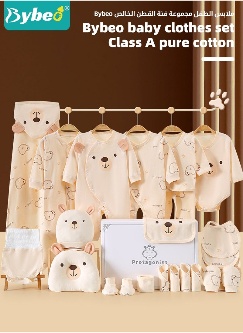 Bybeo 25PCS Newborn Baby Gift Set, Newborn Layette Gift Set for Boys and Girls, Babies Essential Clothes Accessories with Baby Blanket, 100% Premium Cotton, for Spring Summer Autumn Winter  - Image 2