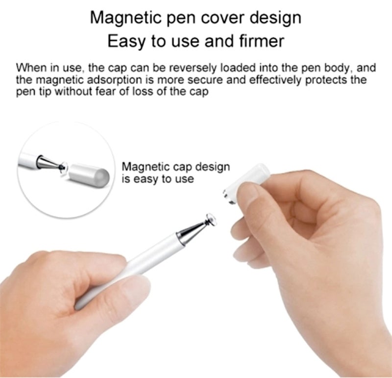 TANTRA Aluminium Universal Magnetic Disc Touch Stylus Touch Pen for Phones, Tables, PC, Laptops, Any Touch Screen - Silver, (Silver Stylus Touch Pen) - Image 2