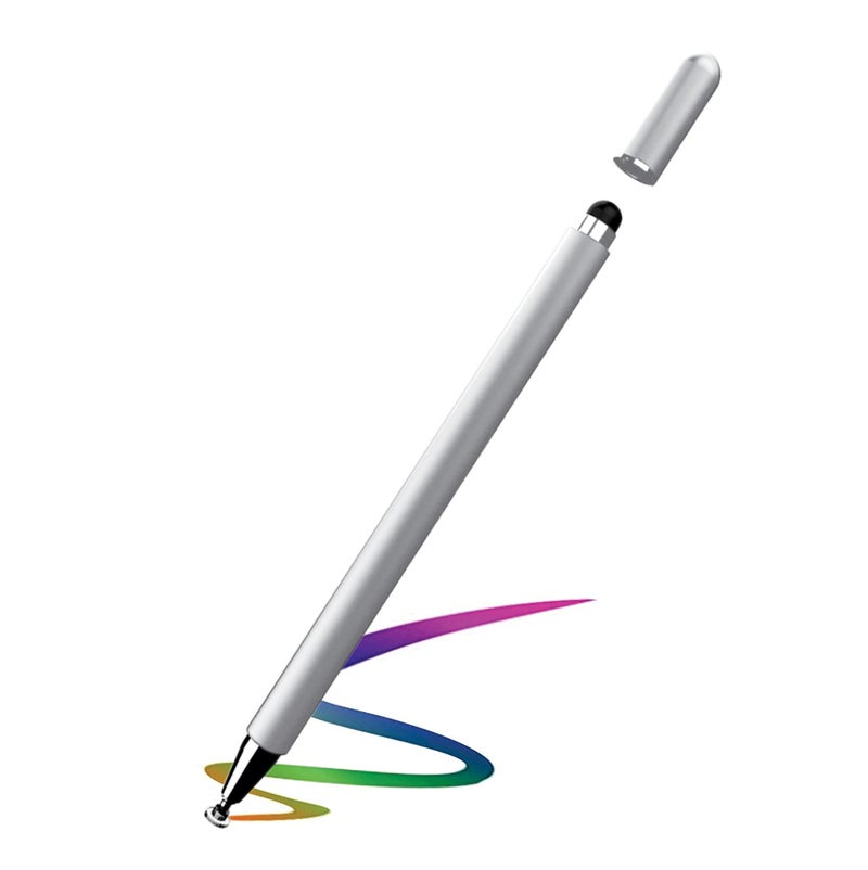 TANTRA Aluminium Universal Magnetic Disc Touch Stylus Touch Pen for Phones, Tables, PC, Laptops, Any Touch Screen - Silver, (Silver Stylus Touch Pen) - Image 1