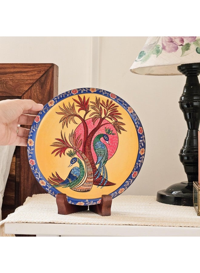 RITUALISTIC Gondh Single Wall Plate for Home Decoration with 10 Inch Stand | Wall Arts For Living Room, Bedroom and Office Decor | Aesthetic Room Decor Items | Wall Hanging Showpiece | Home Décor - Image 1