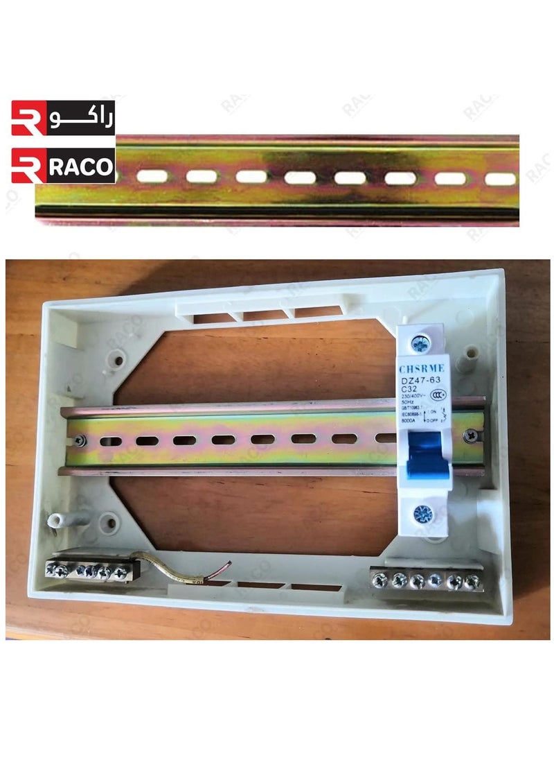 RACO - MCB Mounting: DB Rail DIN Rail Slotted Iron Mounting Guide - Image 1