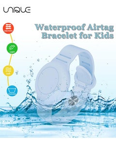 Unique Kids Waterproof Airtag Bracelet Compatible with Apple AirTag, Hidden Silicon Protective Case for Air Tag Holder, Adjustable Anti-Lost Watch Band for Toddler Child (Blue)  - Image 4