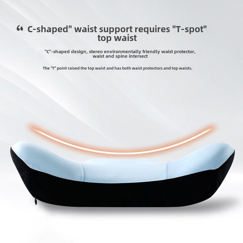 Lumbar Support Pillow 43*10*33cm Pink - Memory Foam Material Ergonomic Design Portable Lumbar Pillow for Office Chairs Car Seats Daily Seating - Image 5