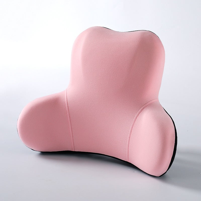 Lumbar Support Pillow 43*10*33cm Pink - Memory Foam Material Ergonomic Design Portable Lumbar Pillow for Office Chairs Car Seats Daily Seating - Image 1