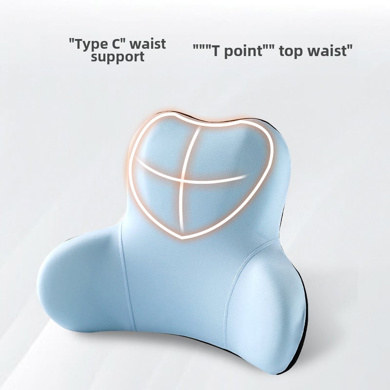 Lumbar Support Pillow 43*10*33cm Pink - Memory Foam Material Ergonomic Design Portable Lumbar Pillow for Office Chairs Car Seats Daily Seating - Image 4