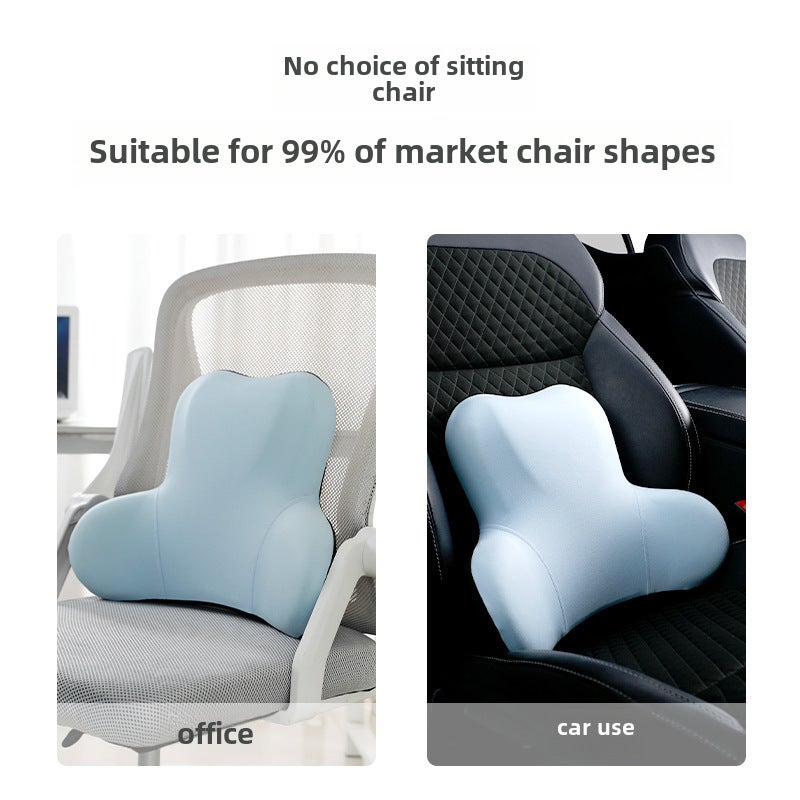 Lumbar Support Pillow 43*10*33cm Pink - Memory Foam Material Ergonomic Design Portable Lumbar Pillow for Office Chairs Car Seats Daily Seating - Image 3