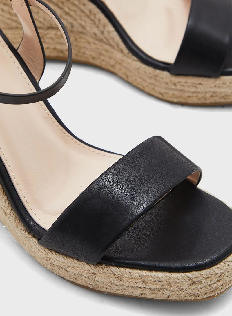 ELLA Ankle Strap Wedge Sandal