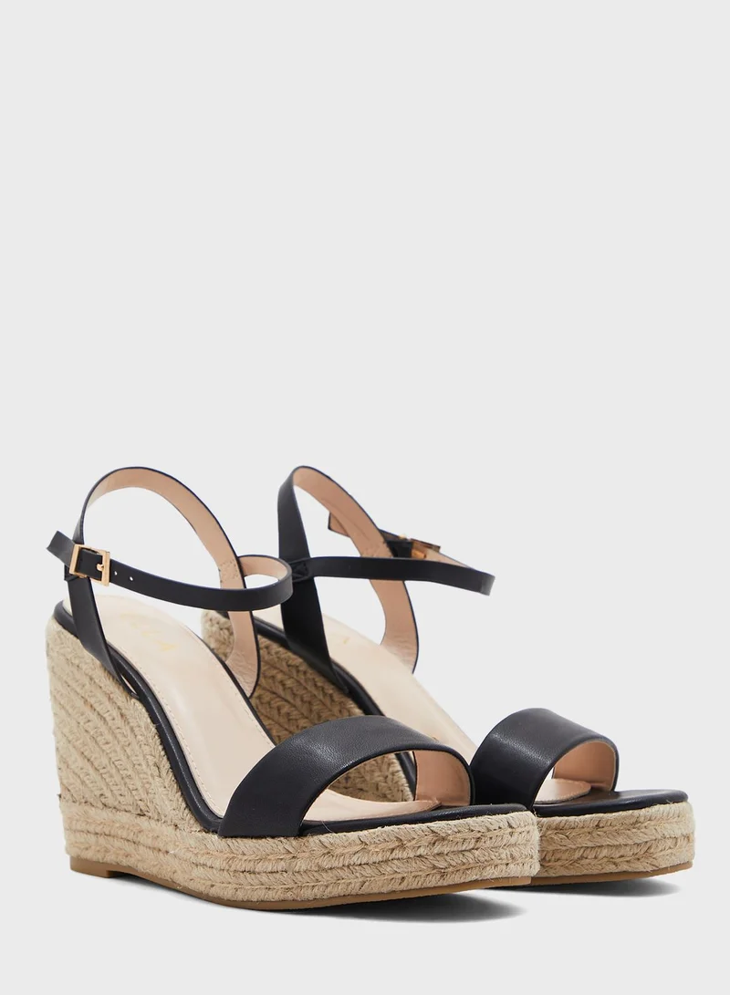 ELLA Ankle Strap Wedge Sandal