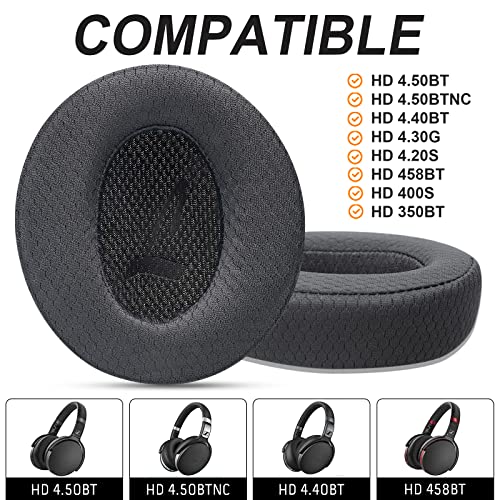 G GVOEARS GVOEARS Upgraded Ear Pads Replacement for Sennheiser HD4.50BT HD4.50BTNC HD4.40BT Headsets Earpad, Earpad Cushions for Sennheiser HD450BT, Comfortable Sponge | Added Thickness | Mesh Fabric - Image 2