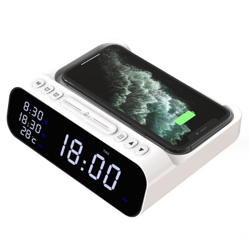 Digital Alarm Clock with Wireless Charger - Image 1
