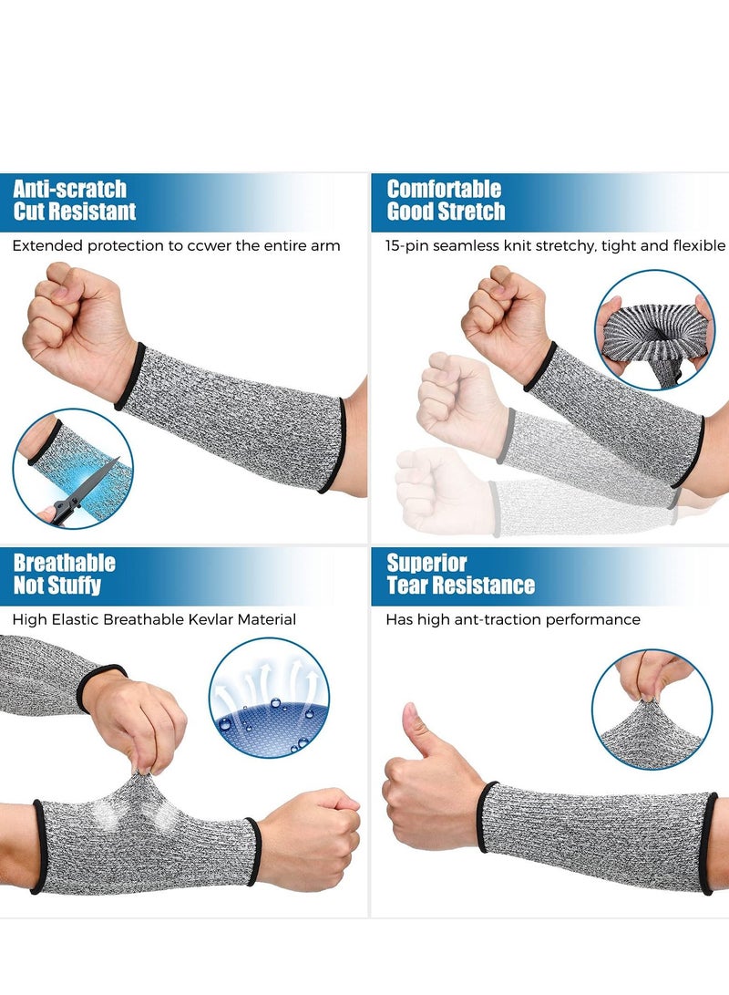 SYOSI Anti cutting Arm Sleeves, Level 5 Safety Protection Anti bite Wrist Sleeves Protector Heat Resistant for Women Men Cooking Gardening, Etc (3 Pairs Blue Gray Black)  - Image 5
