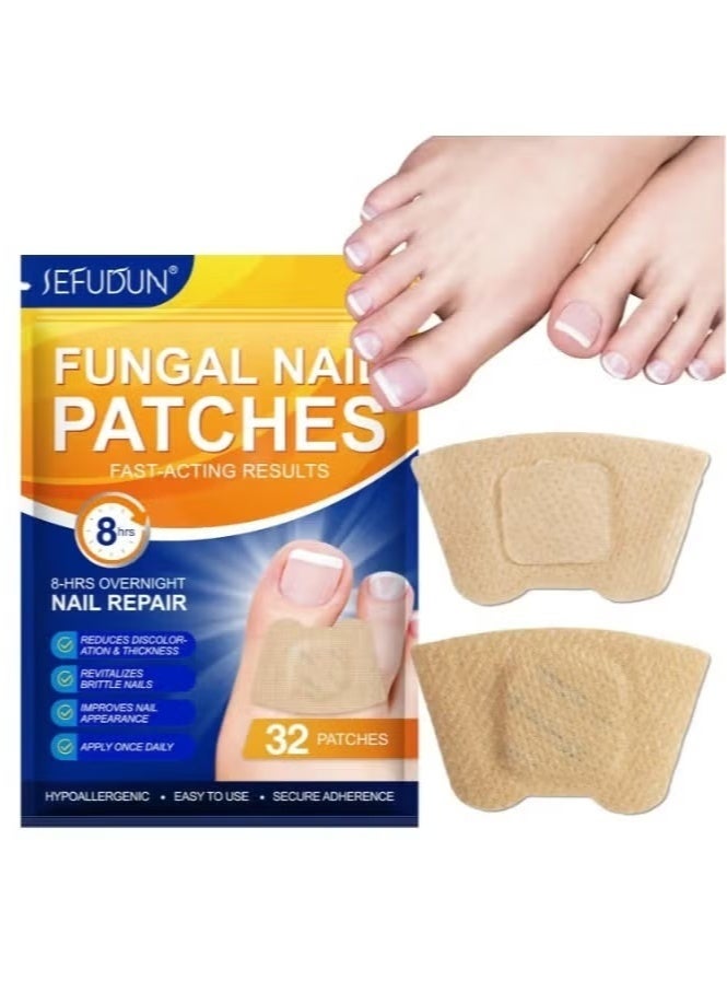Sefudun Toenail Fungus Treatment Extra Strength - 32 Pcs Fungal Nail Patches, Nail Repair for Damaged Nails, Overnight Renewal for Men and Women - Image 1