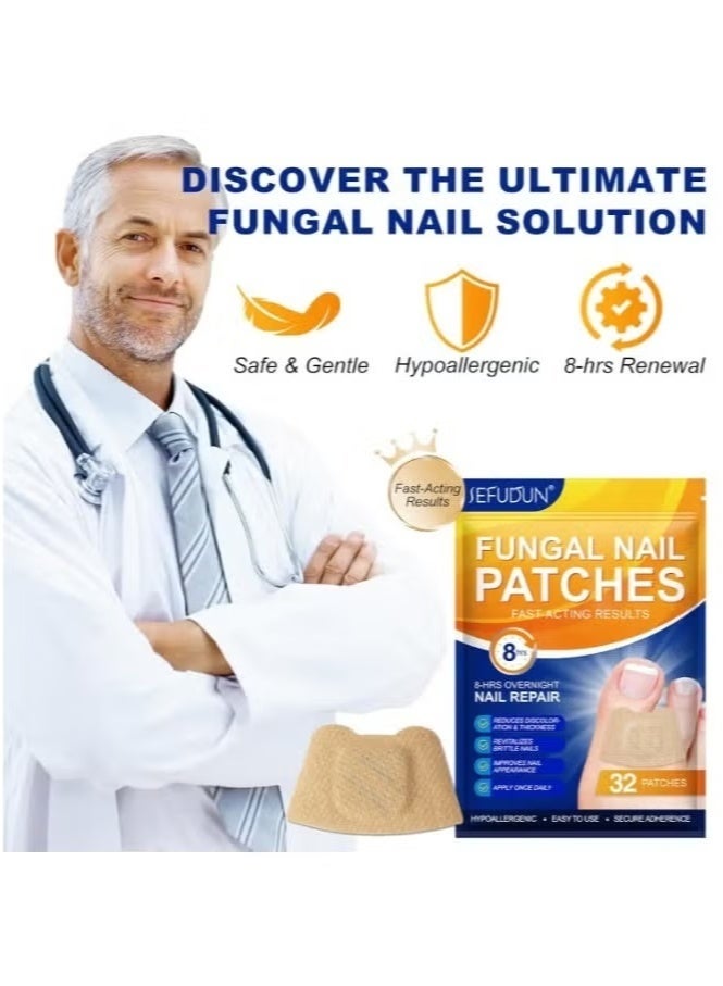 Sefudun Toenail Fungus Treatment Extra Strength - 32 Pcs Fungal Nail Patches, Nail Repair for Damaged Nails, Overnight Renewal for Men and Women - Image 2