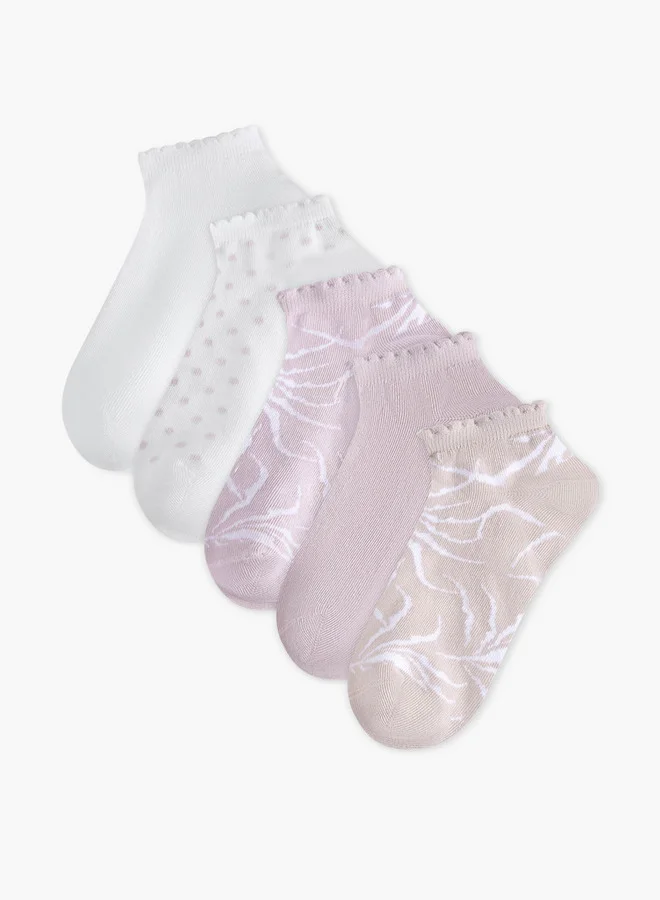 Celeste Printed Ankle Length Socks - Set of 5