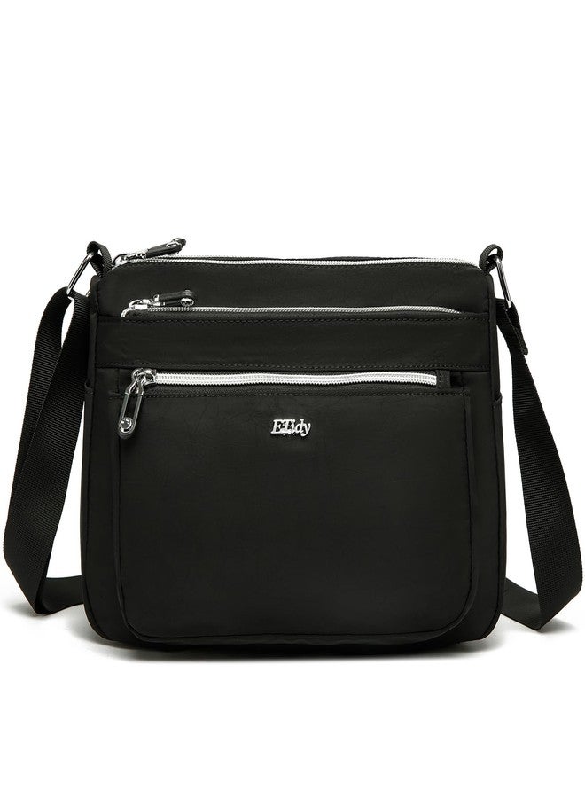 ETidy Casual Nylon Shoulder Bag For Women Waterproof Lightweight Crossbody Purse Hobo Bag (Black Upgrade) - Image 1