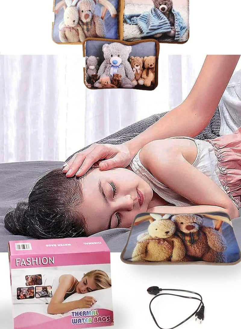 أداك وسادة تسخين كهربائية، كيس جل حراري لتخفيف الآلام، مثالي للتشنجات وآلام الرقبة والكتف، كيس لزجاجة الماء الساخن، متوفر بتصميمات وألوان متنوعة. - Image 4