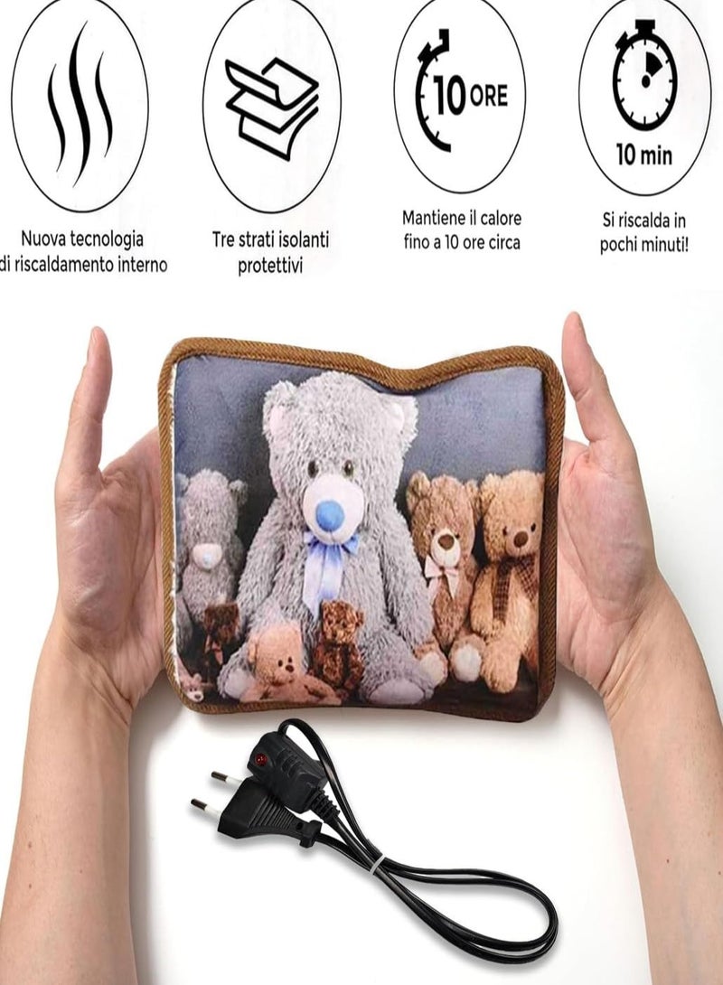 أداك وسادة تسخين كهربائية، كيس جل حراري لتخفيف الآلام، مثالي للتشنجات وآلام الرقبة والكتف، كيس لزجاجة الماء الساخن، متوفر بتصميمات وألوان متنوعة. - Image 3