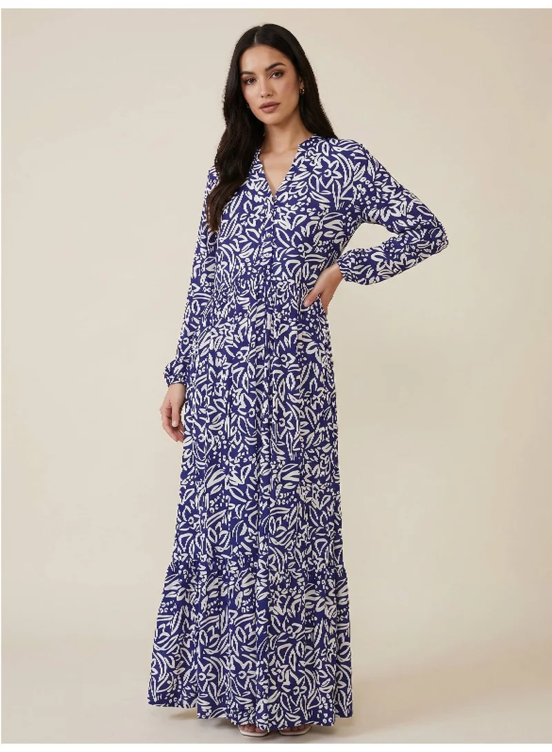 Victor And Jane  Floral Maxi Dress with Button Front for Women | Best Price UAE
