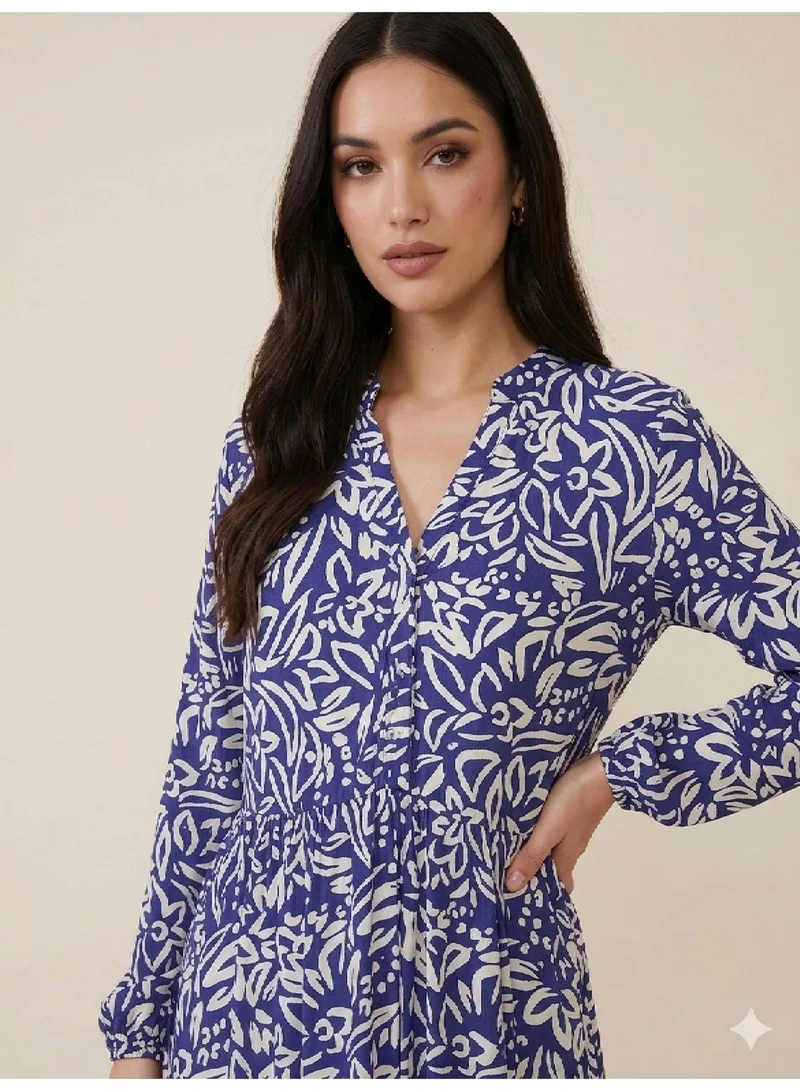 Victor And Jane  Floral Maxi Dress with Button Front for Women | Best Price UAE