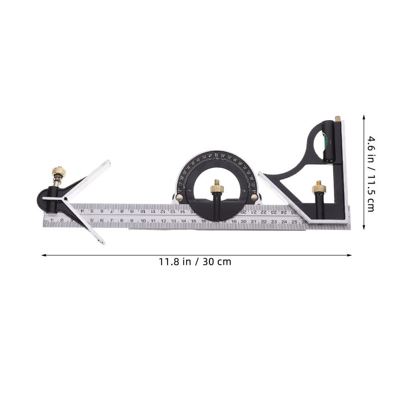 Stainless Steel Multi Function Angle Ruler Set 3 Pcs 300mm For Carpentry Construction - Image 3