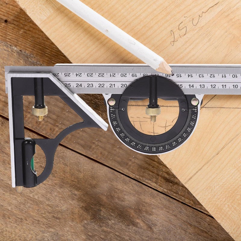 Stainless Steel Multi Function Angle Ruler Set 3 Pcs 300mm For Carpentry Construction - Image 5
