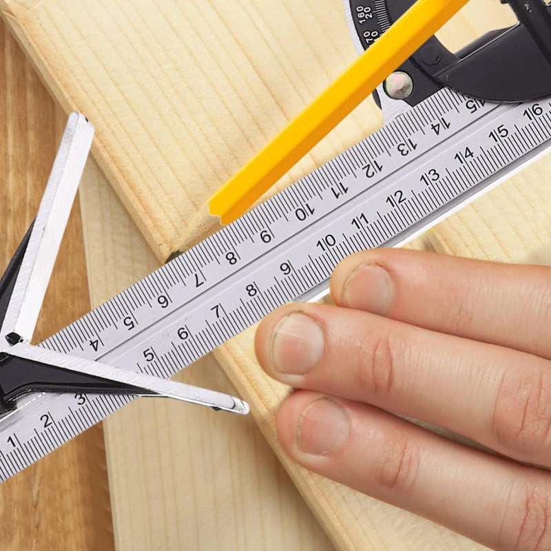 Stainless Steel Multi Function Angle Ruler Set 3 Pcs 300mm For Carpentry Construction - Image 4