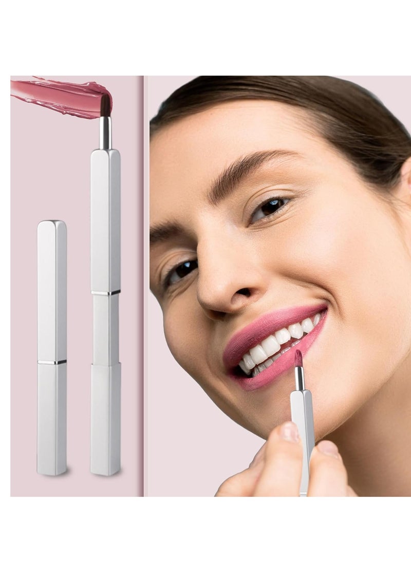 Ideal Swan Lip Applicator Brush - 3 Pack Exquisite Professional Dustproof Retractable Lip Brush - Makeup Lipstick Lip Gloss Applicators (Black, Silver and Jewelry Red)  - Image 3