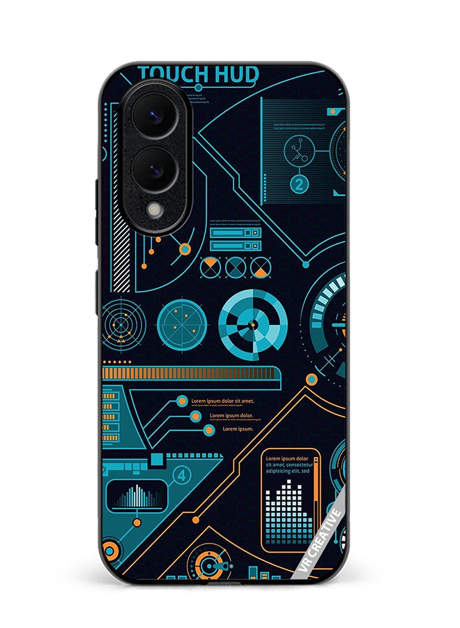 Protective Case Cover For Samsung Galaxy S25 Edge Touch Hud Design Multicolour