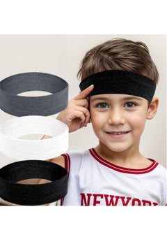 Oasisgalore 3-Piece Kids Sports Headbands Set - Moisture-Wicking Cotton Sweatbands for Running, Tennis, Basketball.  - Image 2