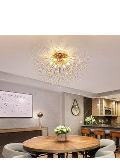 GEADI 6 Head Gold Dandelion Crystal Ceiling Lamp G9 LED 3000K Living Room Bedroom Dining Room Lamps  - Image 3