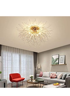 GEADI 6 Head Gold Dandelion Crystal Ceiling Lamp G9 LED 3000K Living Room Bedroom Dining Room Lamps  - Image 1