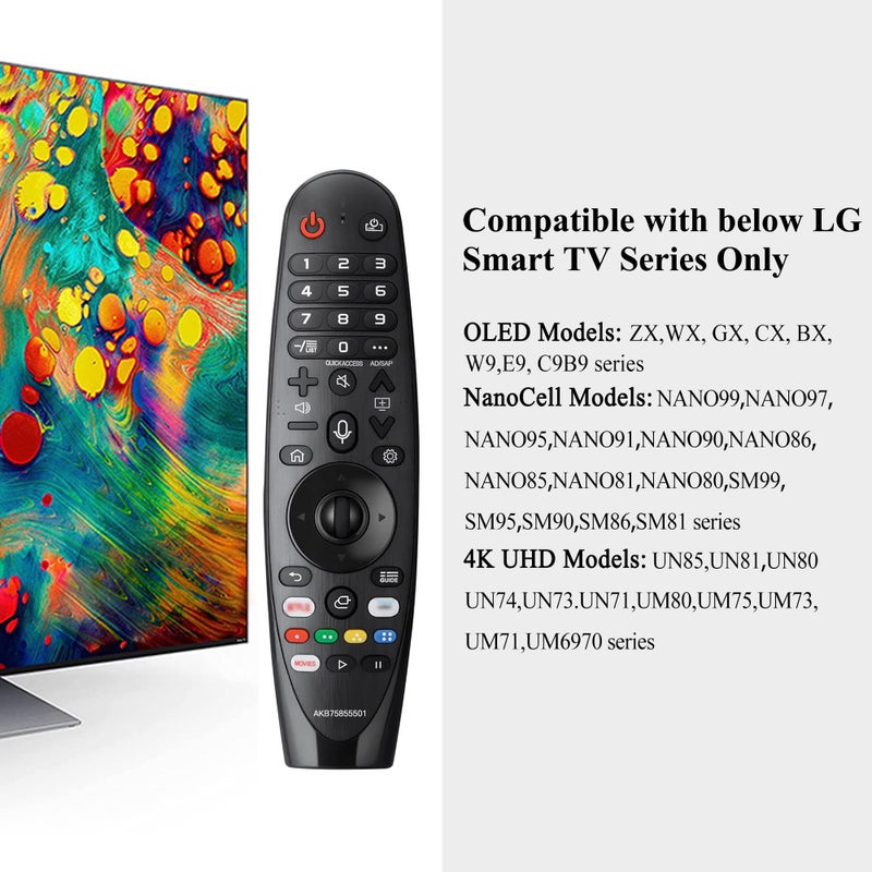 MYHGRC Voice Magic TV Remote for LG Smart TV 2019-2021 AKB75855501 Replace LG Magic Remote Control AN-MR20GA AN-MR19BA with Pointer Function - Image 5