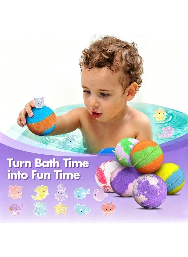 12 PCS Constellation Zodiac Kids Bath Bombs Gift Box, Scented Bubble Bath Fizzers With Hidden Cute Transparent 12 Constellation Surprise Figurines, Mild Moisturizing Bath Salt Balls, Eid Birthday Holiday Spa Gift for Boys & Girls - Image 2