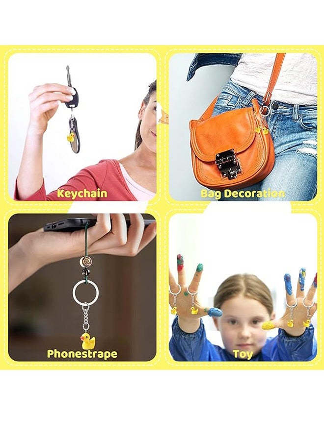6 Pieces Duck Keychain Rubber ， 3D Duck Chains Duck Party Favors(Yellow ) - Image 3
