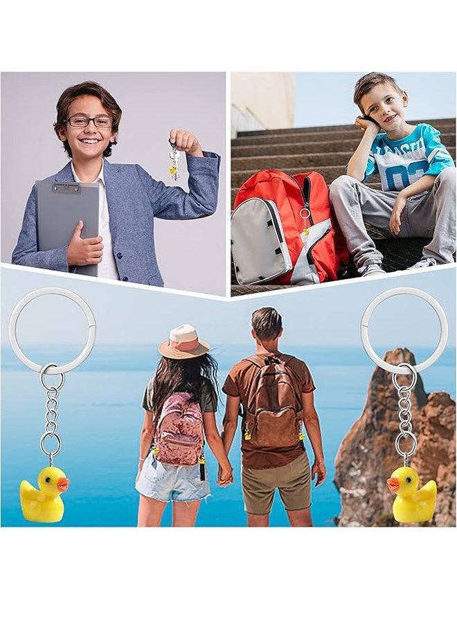 6 Pieces Duck Keychain Rubber ， 3D Duck Chains Duck Party Favors(Yellow ) - Image 2