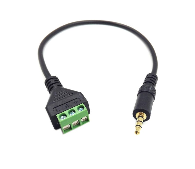 Poyiccot 3.5mm Screw Terminal Connector Cable, 3.5mm(1/8inch) Stereo Audio Balanced Male Jack to AV 3 Pin Screw Terminal Adapter Cable 30cm(3.5mm TRS) - Image 1