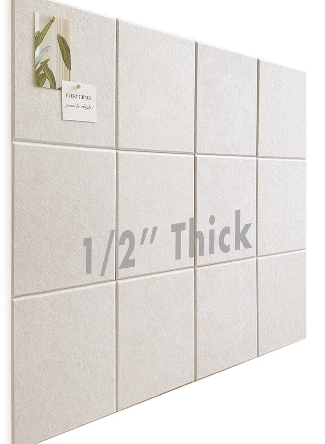 AkuDecor Large Cork Board for Office Wall Decor,48"x36"-12 Pack Felt Wall Tiles with 35 Push Pins, Thicker 0.47in, Felt Bulletin Board Pin Board Cork Boards for Walls - Oatmeal - Image 1