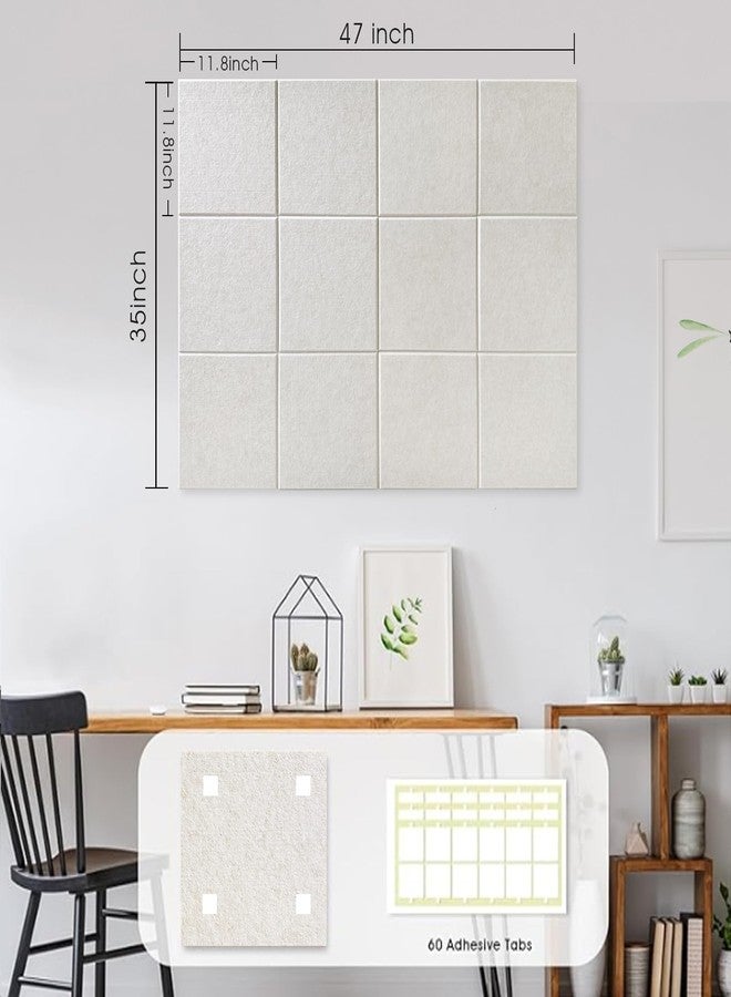 AkuDecor Large Cork Board for Office Wall Decor,48"x36"-12 Pack Felt Wall Tiles with 35 Push Pins, Thicker 0.47in, Felt Bulletin Board Pin Board Cork Boards for Walls - Oatmeal - Image 4