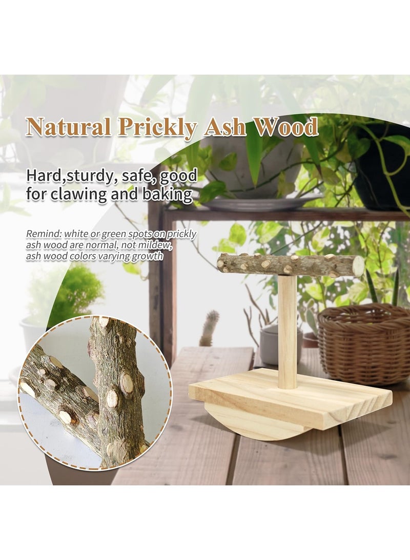 Mmmon Natural Wood Bird Perch Stand, Rocking Perch for Birds, Intelligence Puzzle Training Wood, Parrot Tumbler Toy, Bird Stand Swing Playstand Birds Accessories for Parakeets, Cockatiels, Budgies, Conures - Image 4