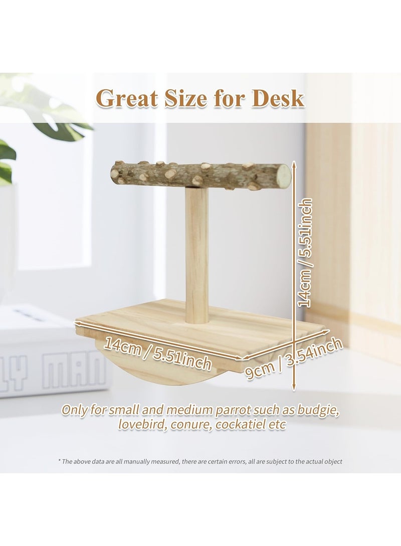 Mmmon Natural Wood Bird Perch Stand, Rocking Perch for Birds, Intelligence Puzzle Training Wood, Parrot Tumbler Toy, Bird Stand Swing Playstand Birds Accessories for Parakeets, Cockatiels, Budgies, Conures - Image 5