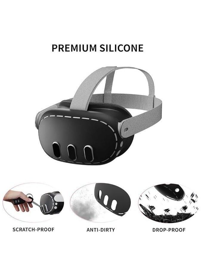 Raxoom VR Shell Cover Skin for Quest 3 Headset Accessories, Promass Silicone Headset Protector for Quest 3 VR Headsets, Anti Scratch Dust Shock (Black)  - Image 5