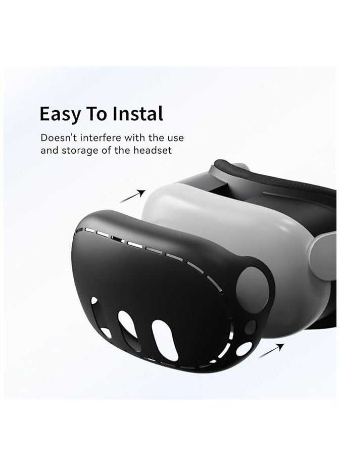 Raxoom VR Shell Cover Skin for Quest 3 Headset Accessories, Promass Silicone Headset Protector for Quest 3 VR Headsets, Anti Scratch Dust Shock (Black)  - Image 3